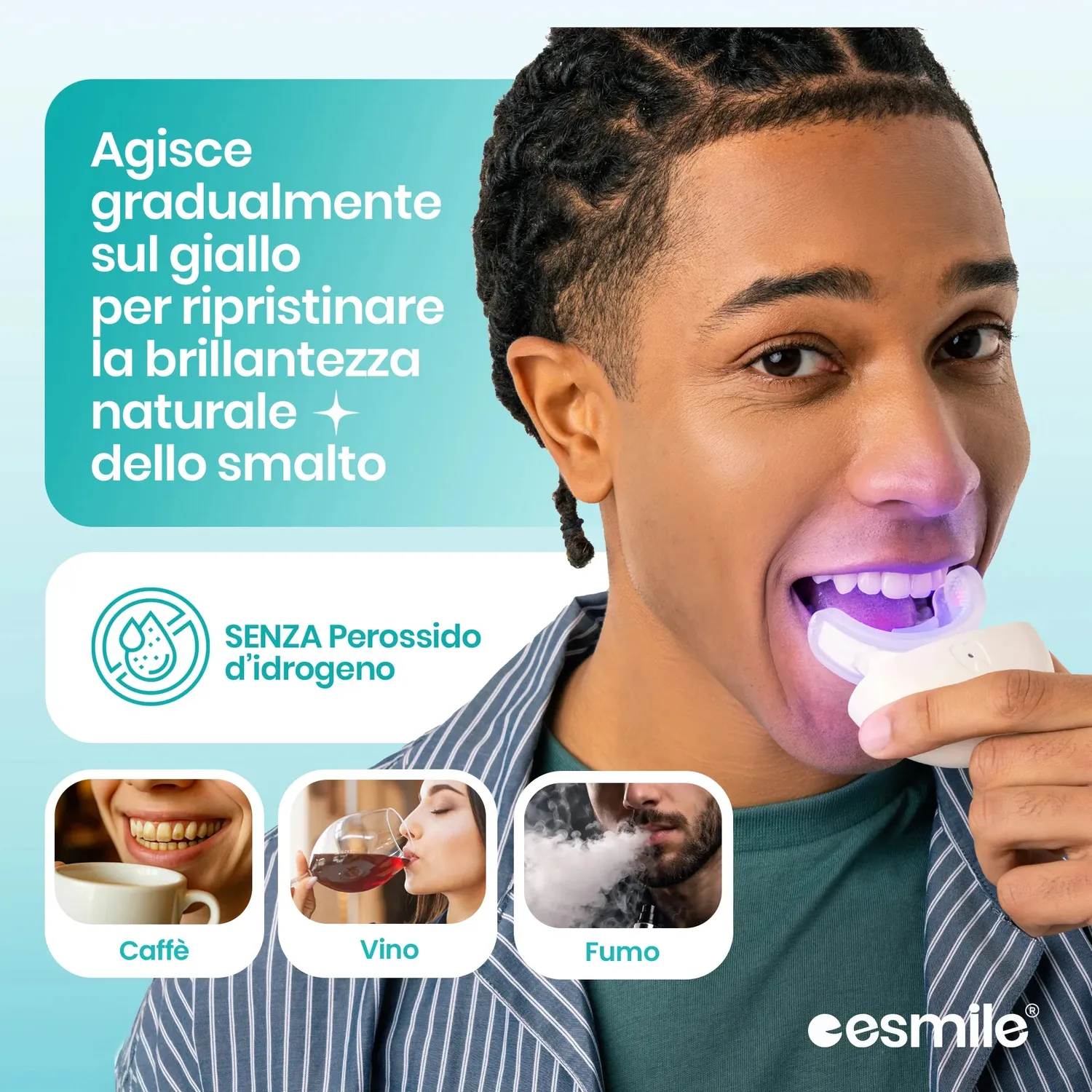 esmile Aura Pro Kit Sbiancante LED 32 Luci PAP senza perossido