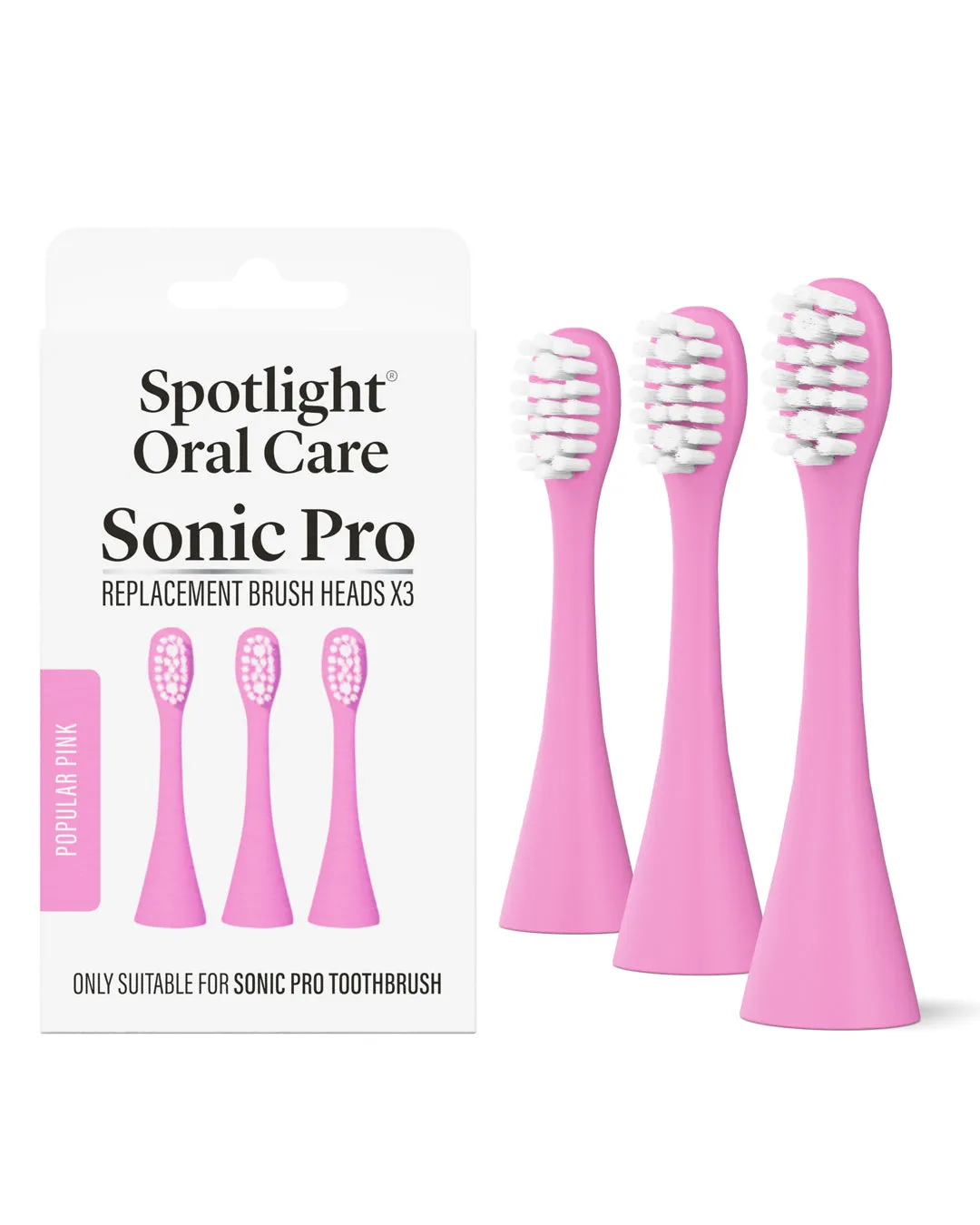 Spotlight Sonic Pro testine ricambio rosa 3 pz pulizia profonda