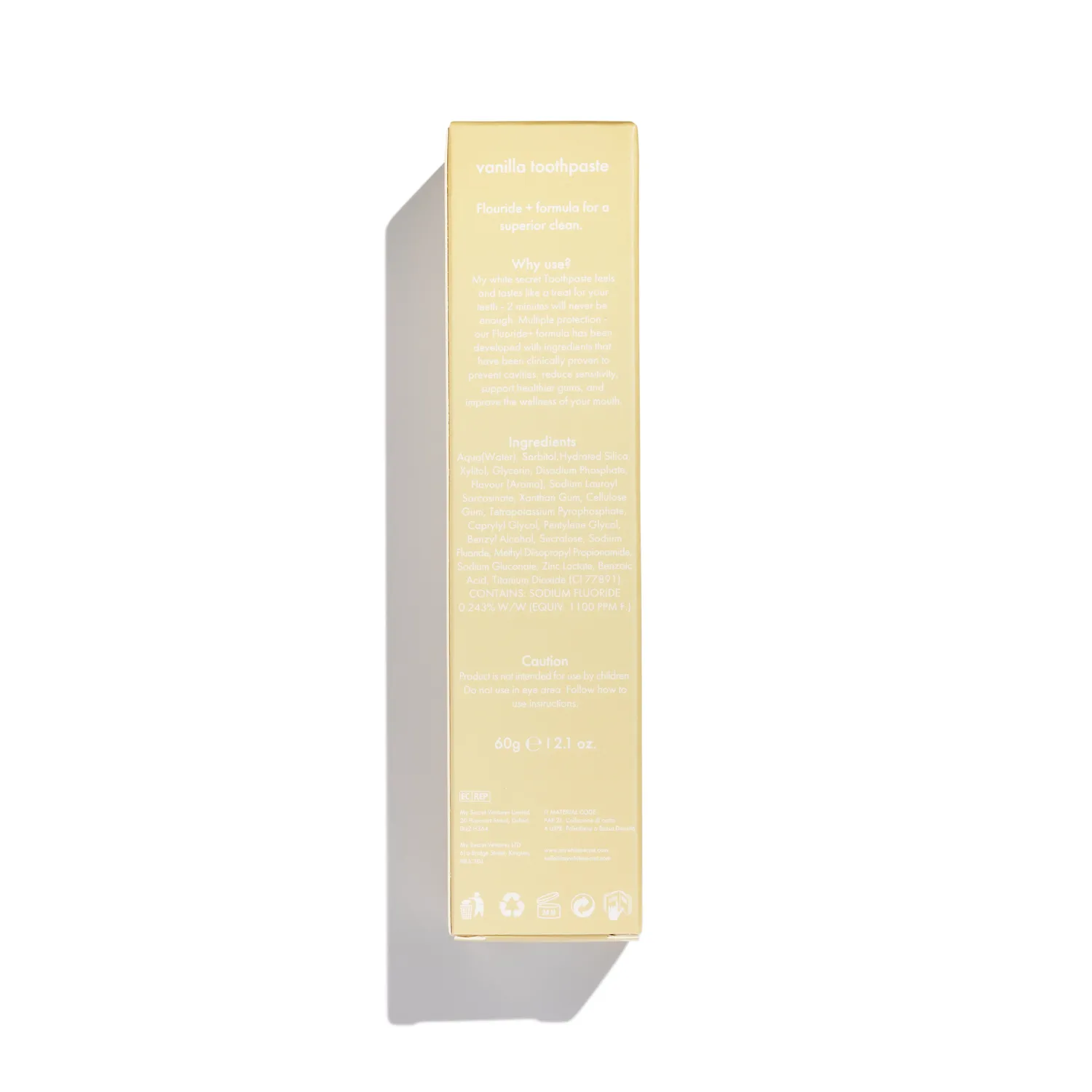 My White Secret Vanilla Toothpaste dentifricio vaniglia