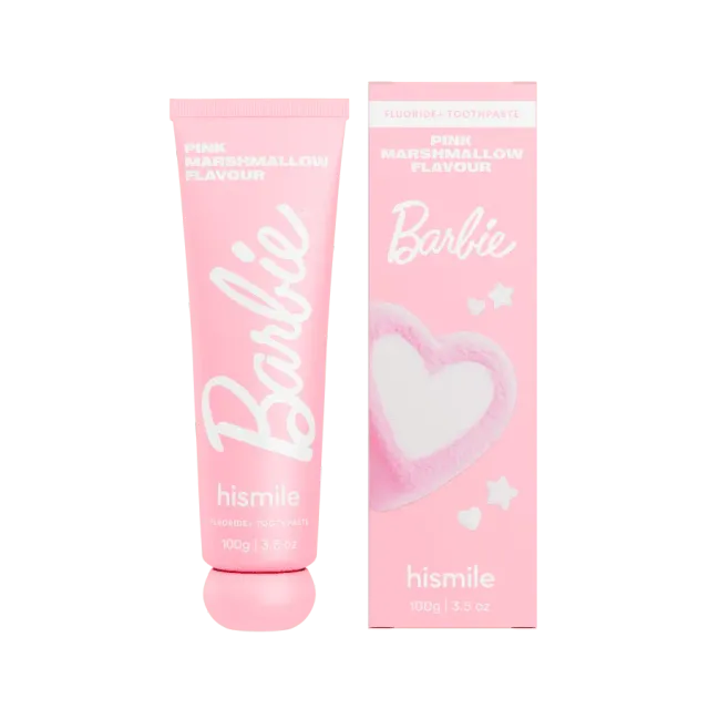 Hismile Barbie Pink Marshmallow dentifricio marshmallow al fluoro