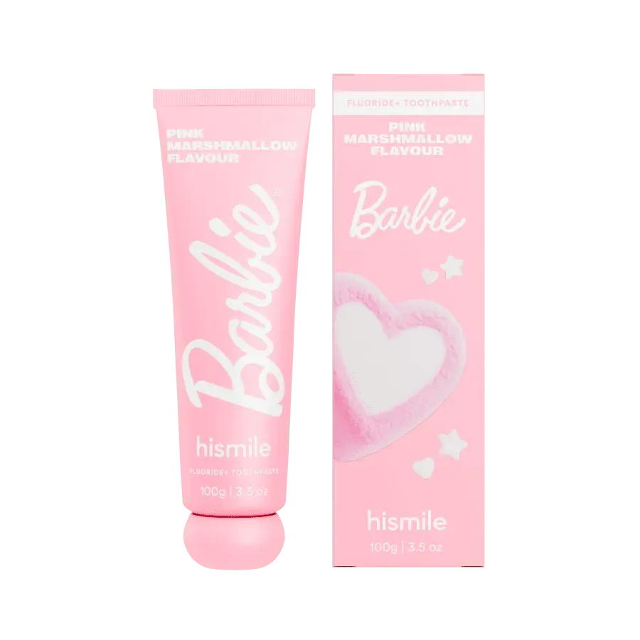 Hismile Barbie Pink Marshmallow dentifricio marshmallow al fluoro