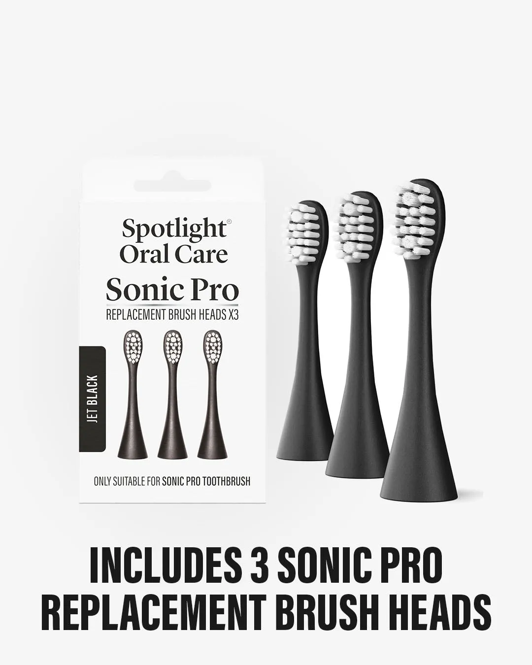 Spotlight Oral Care Sonic Pro testine ricambio nere 3 pezzi