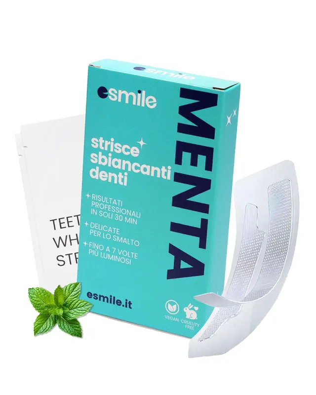 esmile strisce sbiancanti denti PAP 14 menta