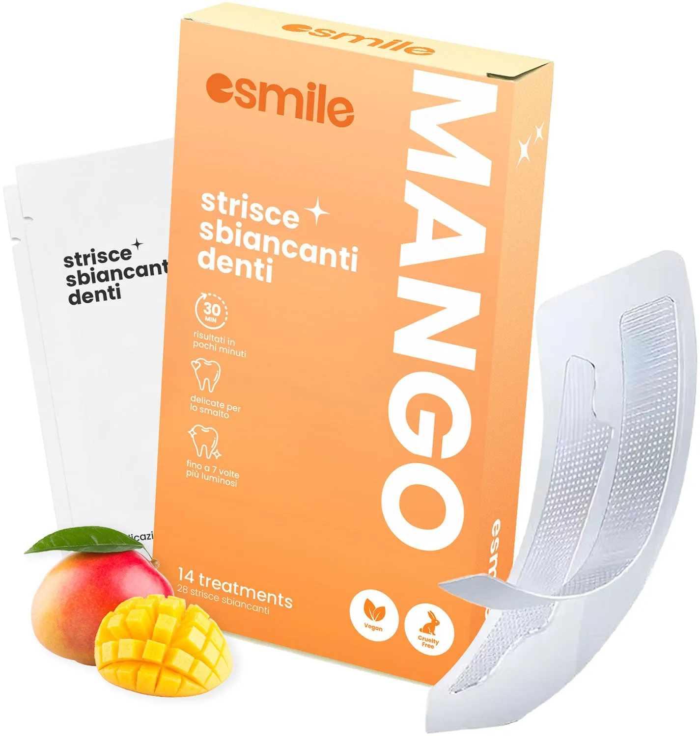 esmile strisce sbiancanti denti PAP 14 menta