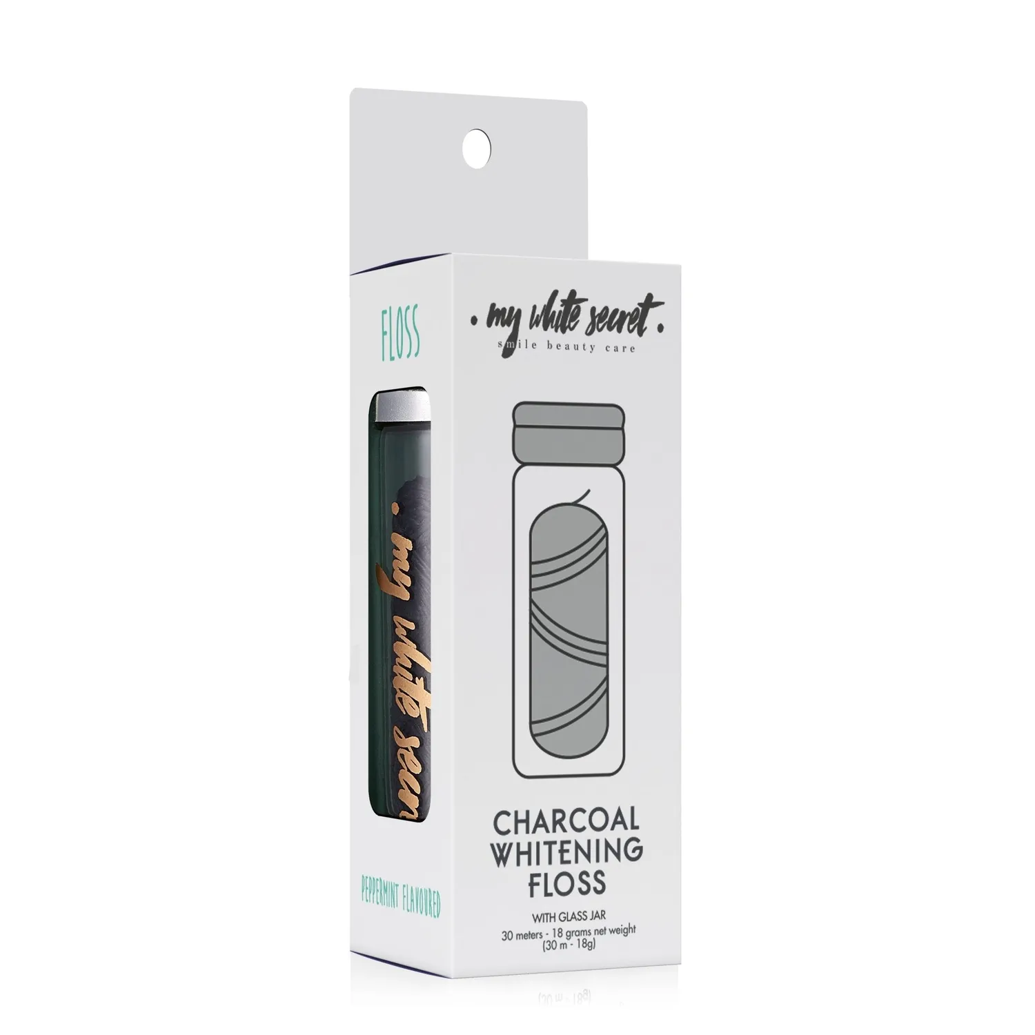 My White Secret Filo Interdentale Carbone Biodegradabile Barattolo