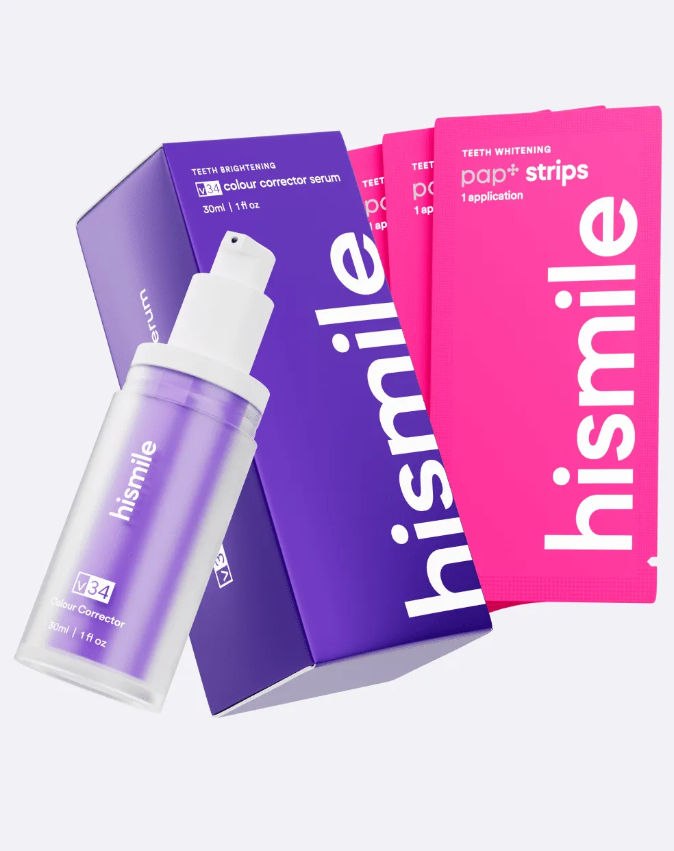 Hismile Whitening Duo Bundle kit siero V34 + strisce