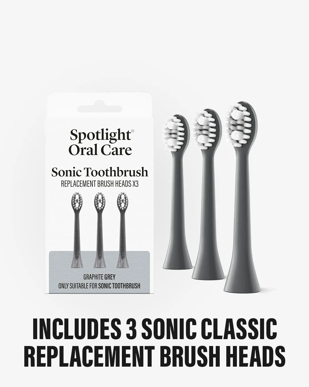 Spotlight Oral Care Sonic testine ricambio grigio grafite