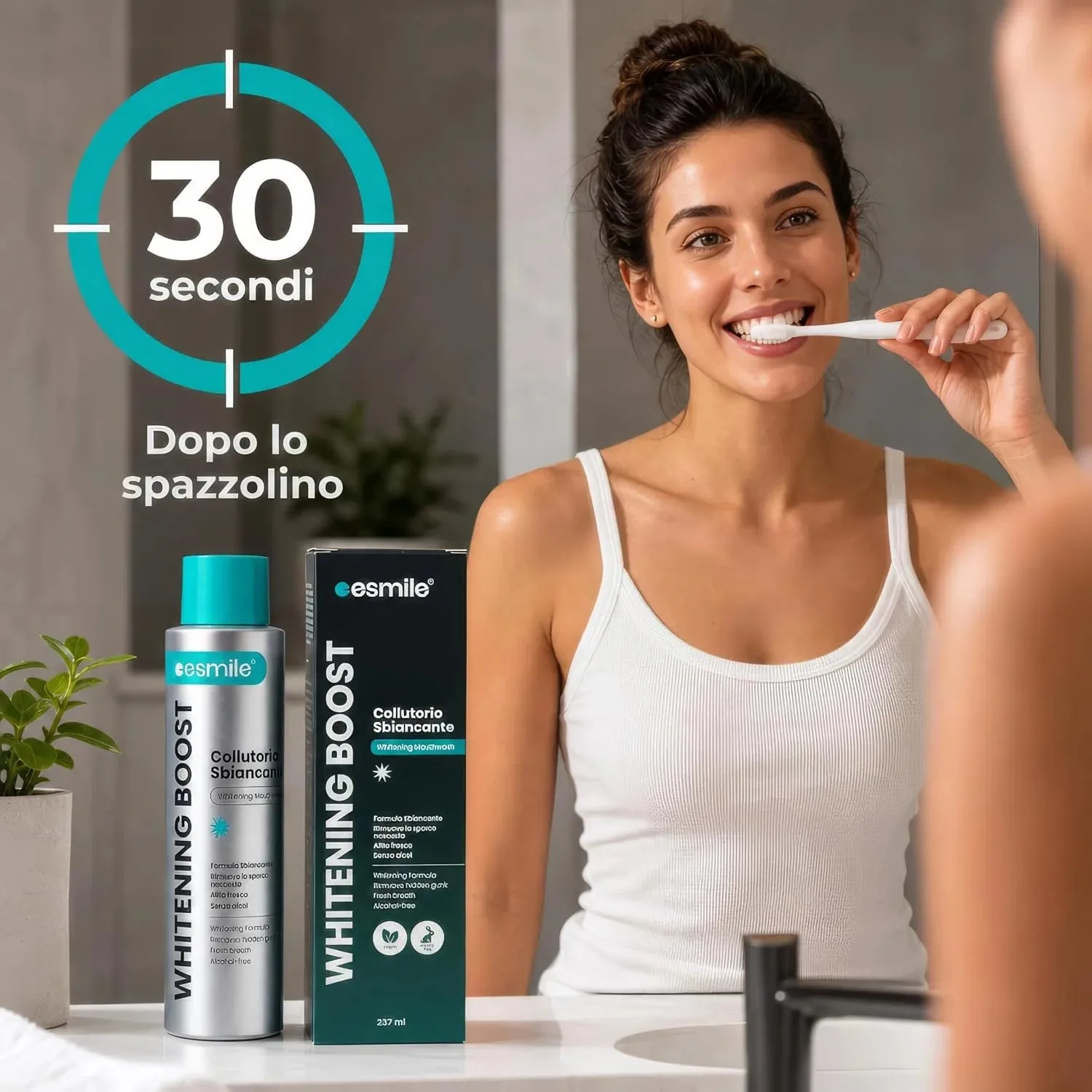 esmile Whitening Boost collutorio sbiancante 237 ml menta