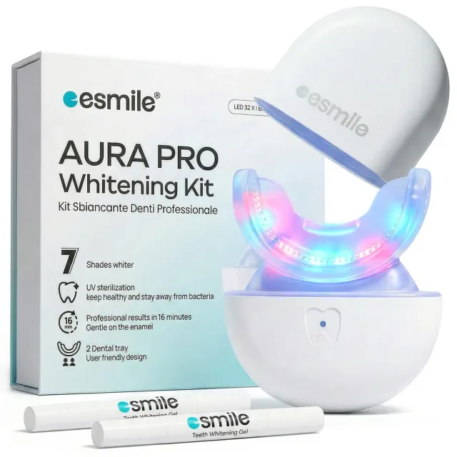esmile Aura Pro Kit Sbiancante LED 32 Luci PAP senza perossido