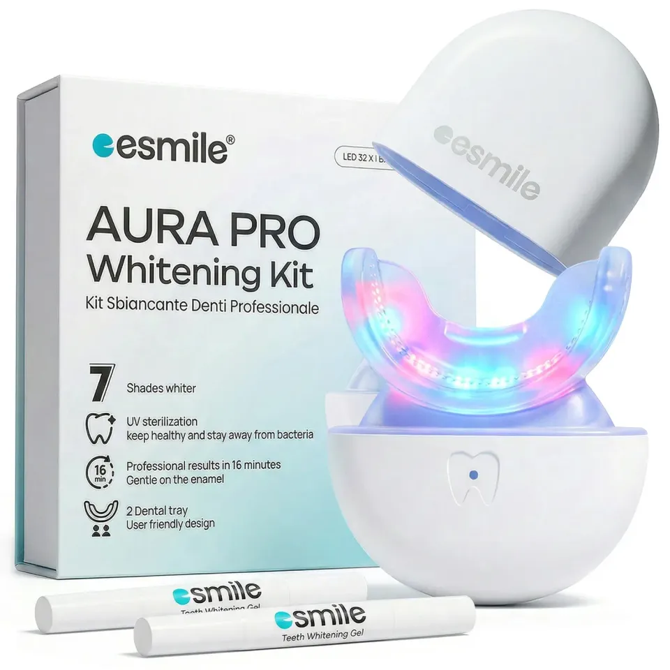 esmile Aura Pro Kit Sbiancante LED 32 Luci PAP senza perossido
