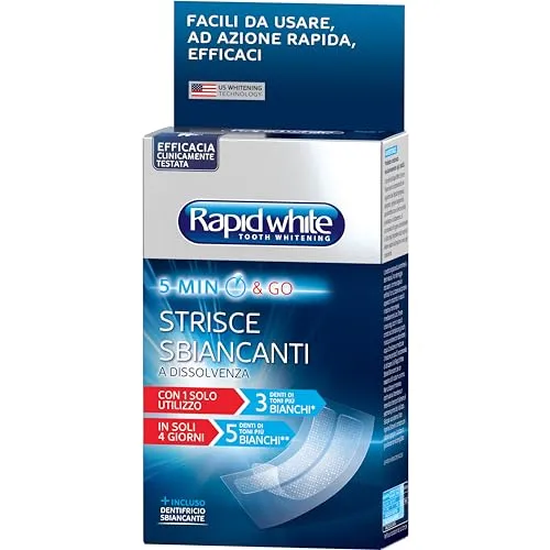 Rapid White strisce sbiancanti 16 pezzi menta senza perossido
