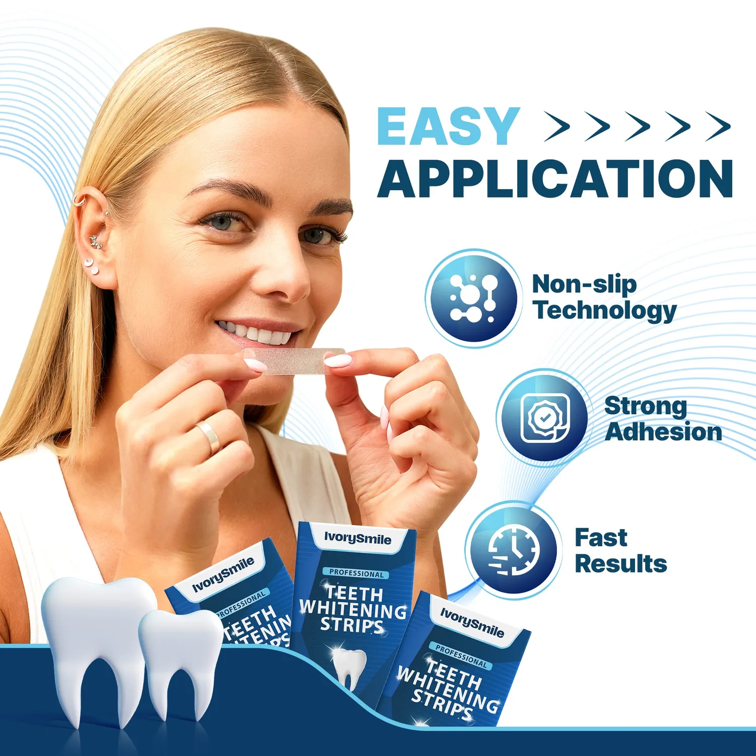 IvorySmile Natural strisce sbiancanti 28 pezzi senza perossido