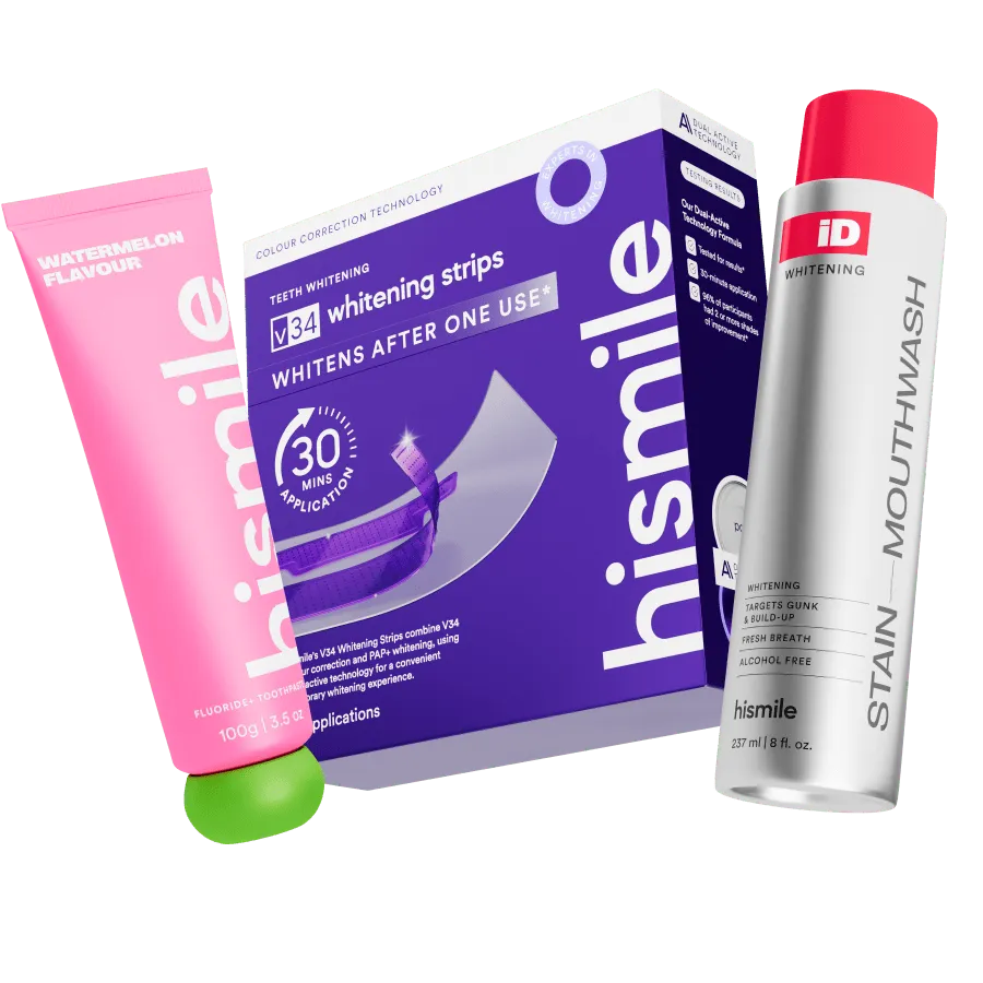 Hismile Starter Bundle kit sbiancante dentifricio strisce