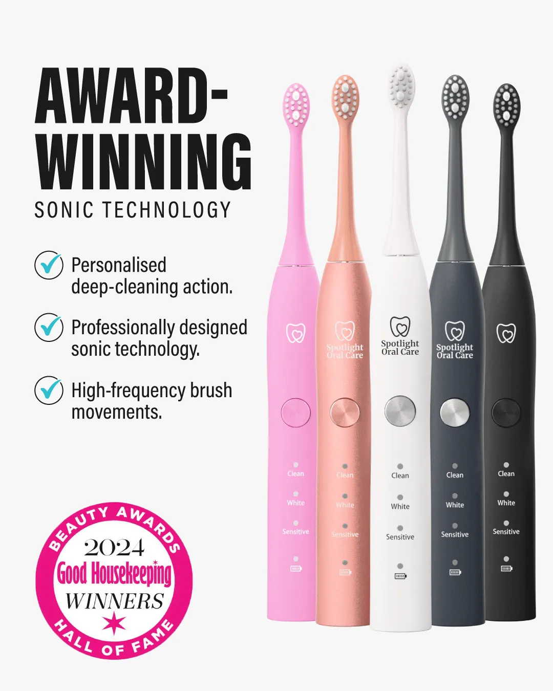 Spotlight Oral Care Sonic spazzolino elettrico nero