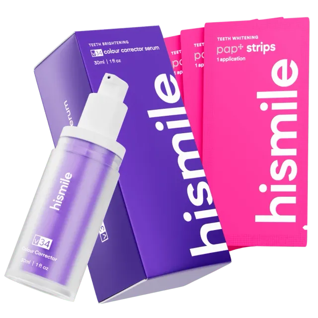 Hismile Whitening Duo Bundle kit siero V34 + strisce