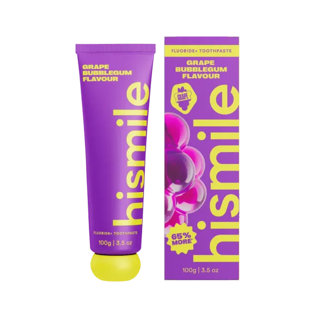 Hismile Grape Bubblegum dentifricio gusto uva fluoro