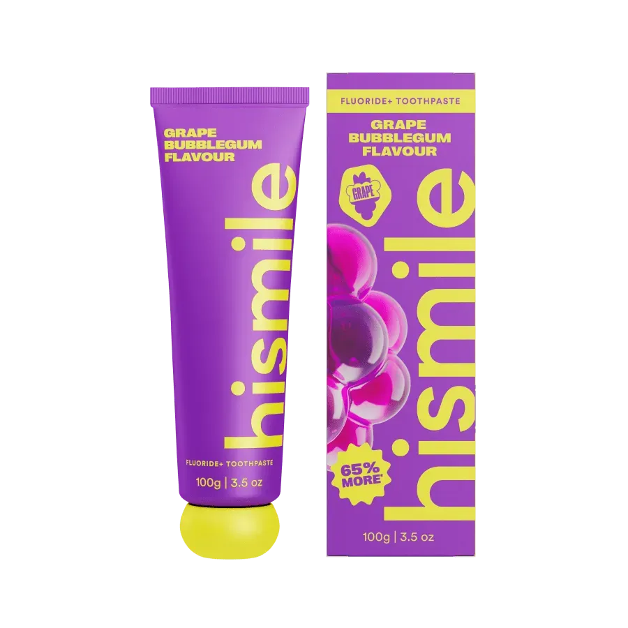 Hismile Grape Bubblegum dentifricio gusto uva fluoro