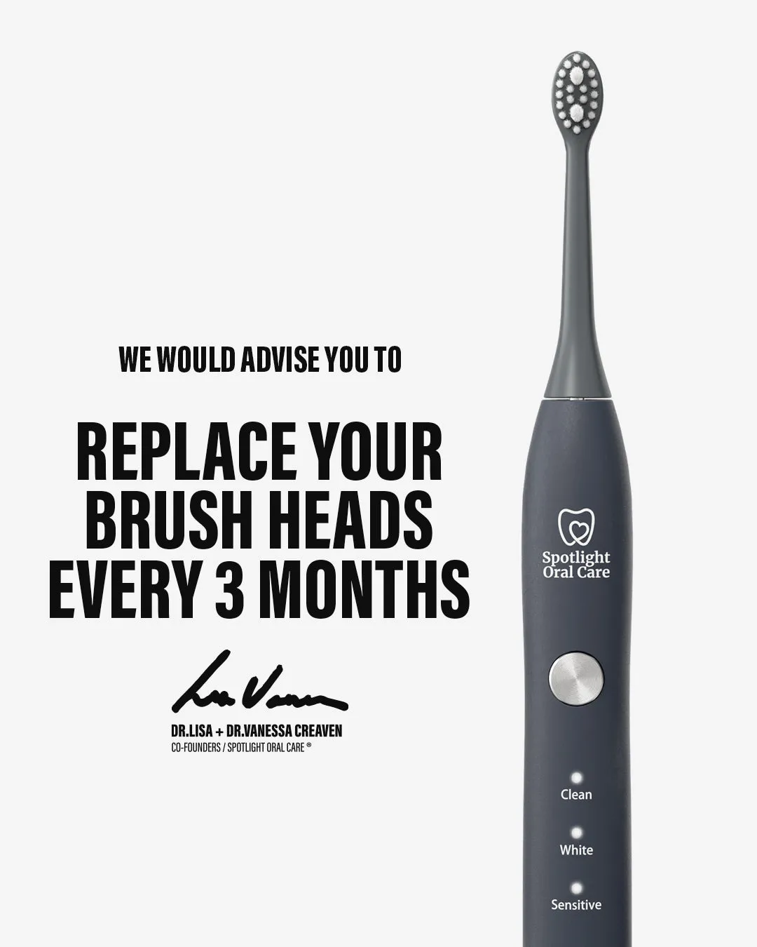 Spotlight Oral Care Sonic testine ricambio grigio grafite