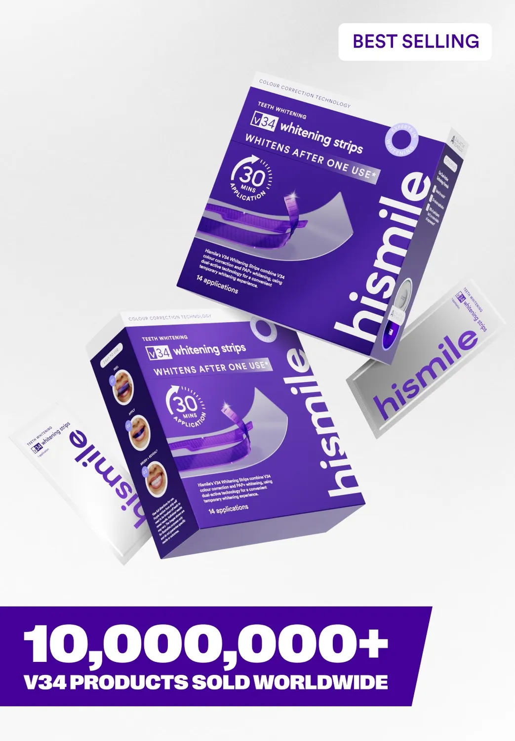 Hismile V34 strisce sbiancanti 28 applicazioni 2 pack PAP+