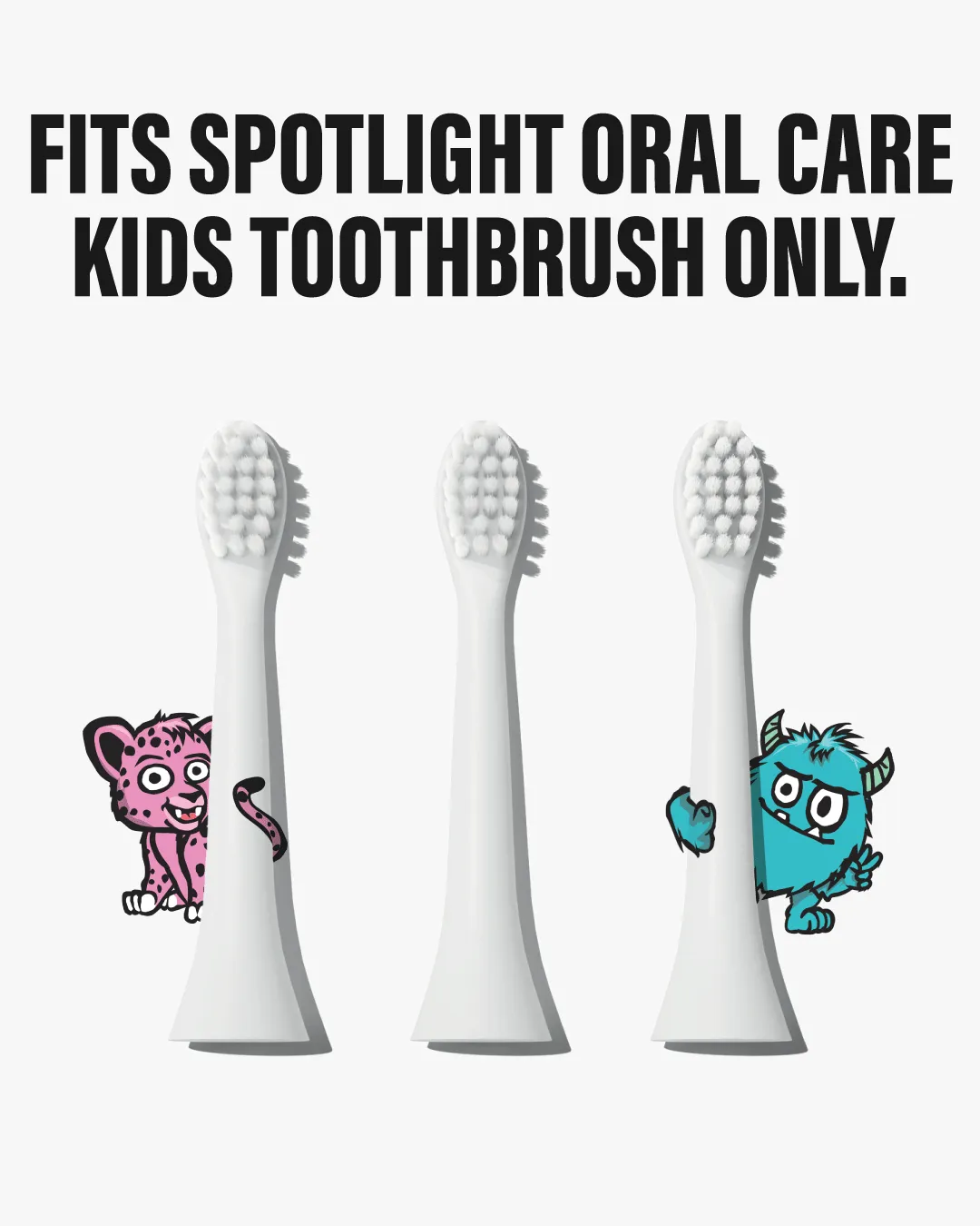 Spotlight Oral Care Kids testine spazzolino elettrico 3 pz bianche delicate