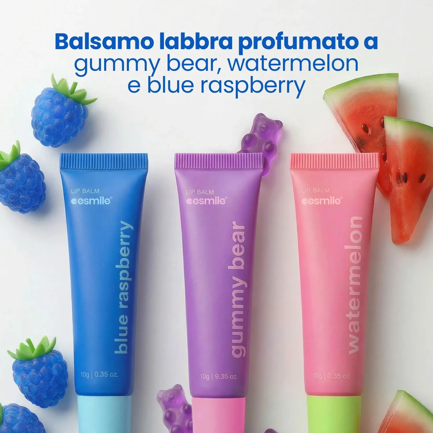 eSmile Lip Balm balsamo labbra idratante 3 pezzi fruttato