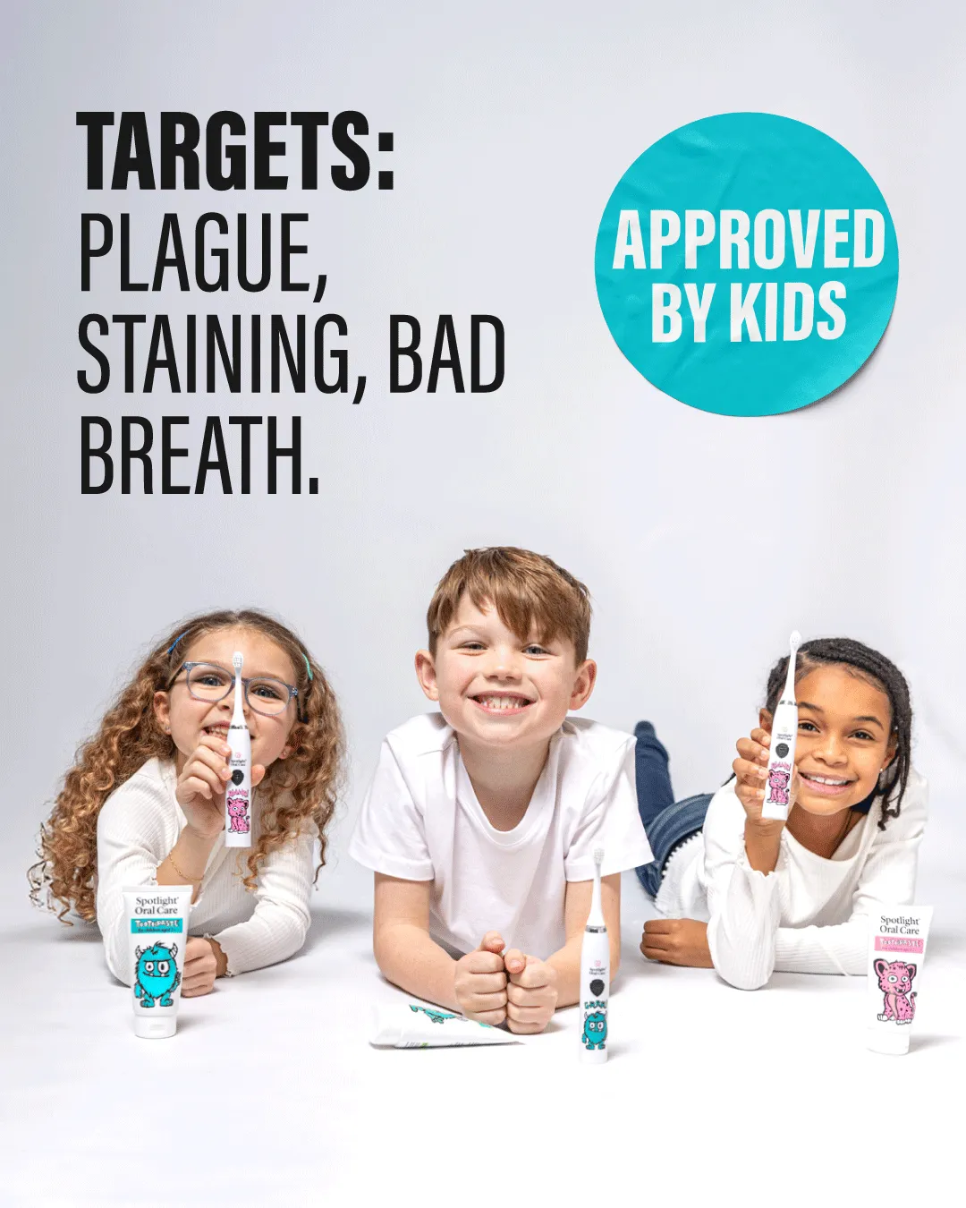 Spotlight Kids Monster dentifricio bambini x3 bubblegum
