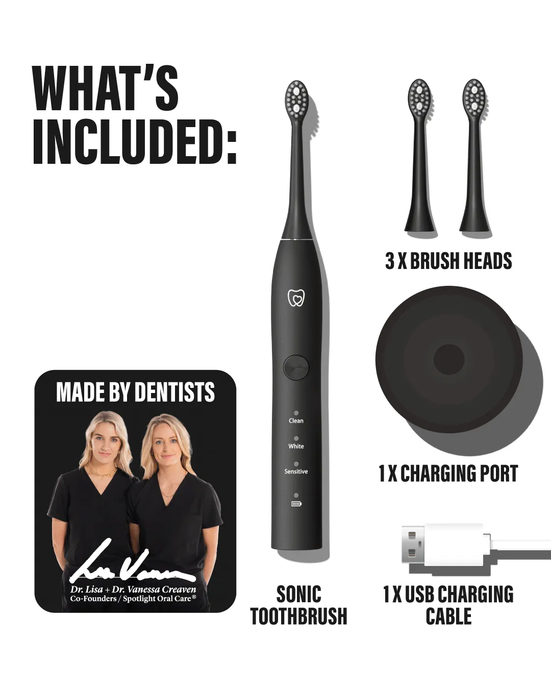 Spotlight Oral Care Sonic spazzolino elettrico nero