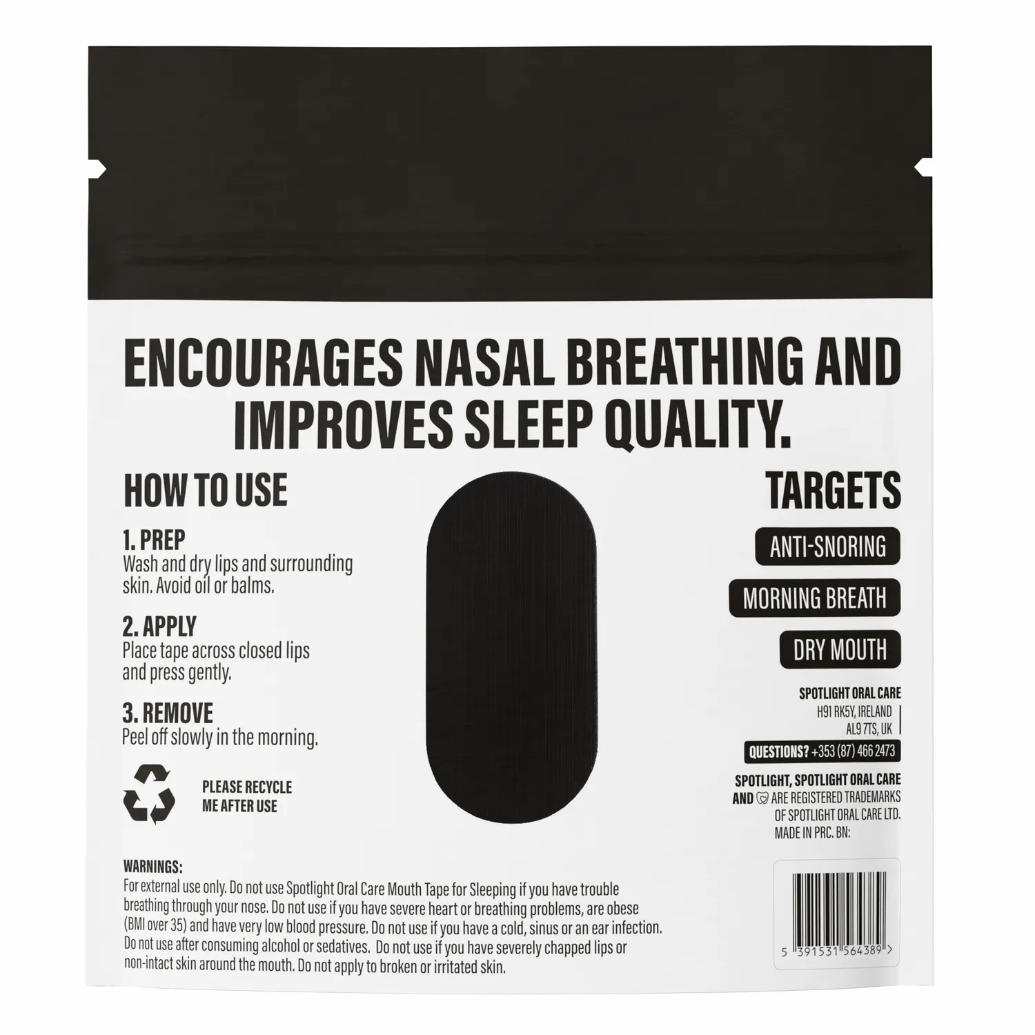 Spotlight Oral Care Mouth Tape cerotto notte 3 pezzi