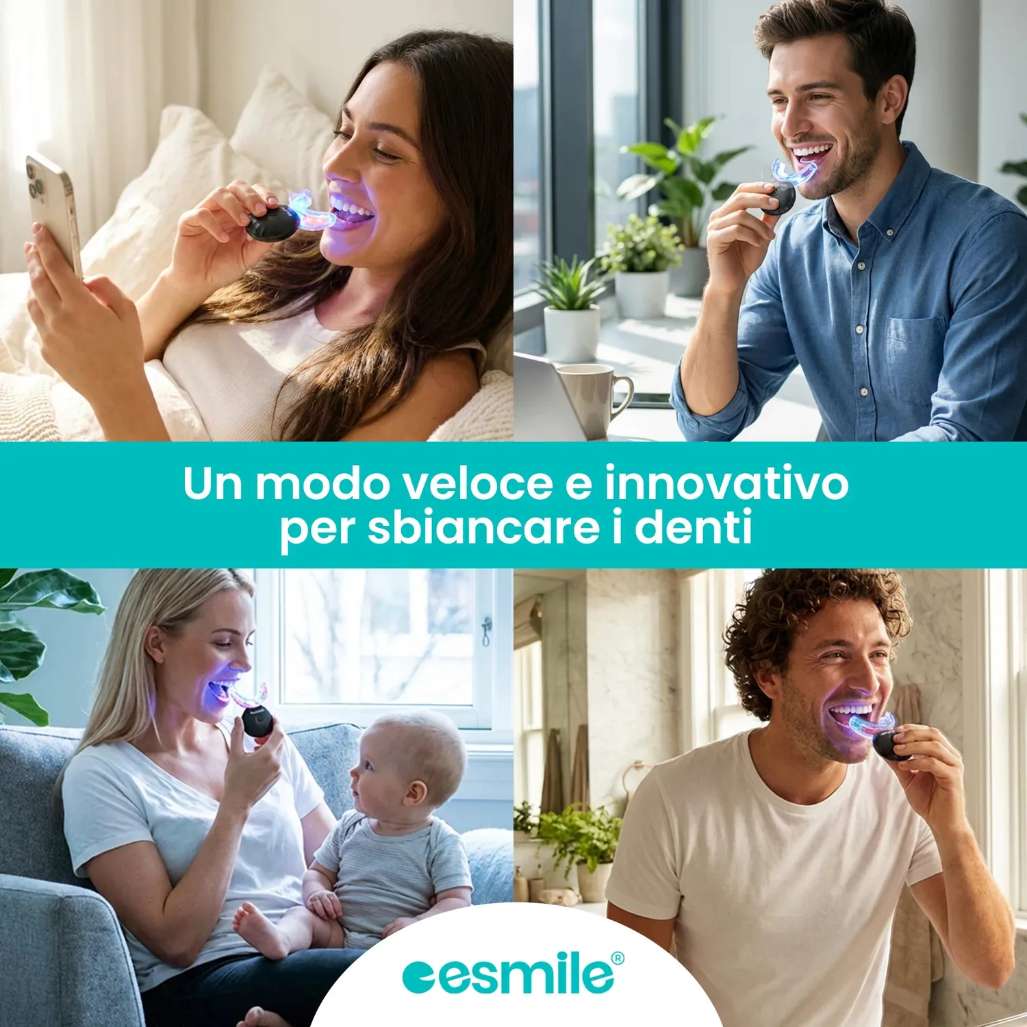 esmile Easy Smile kit sbiancante denti LED senza fili