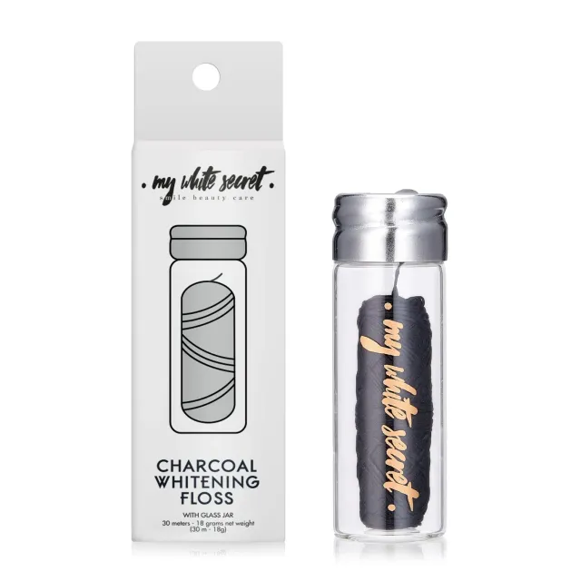 My White Secret Filo Interdentale Carbone Biodegradabile Barattolo