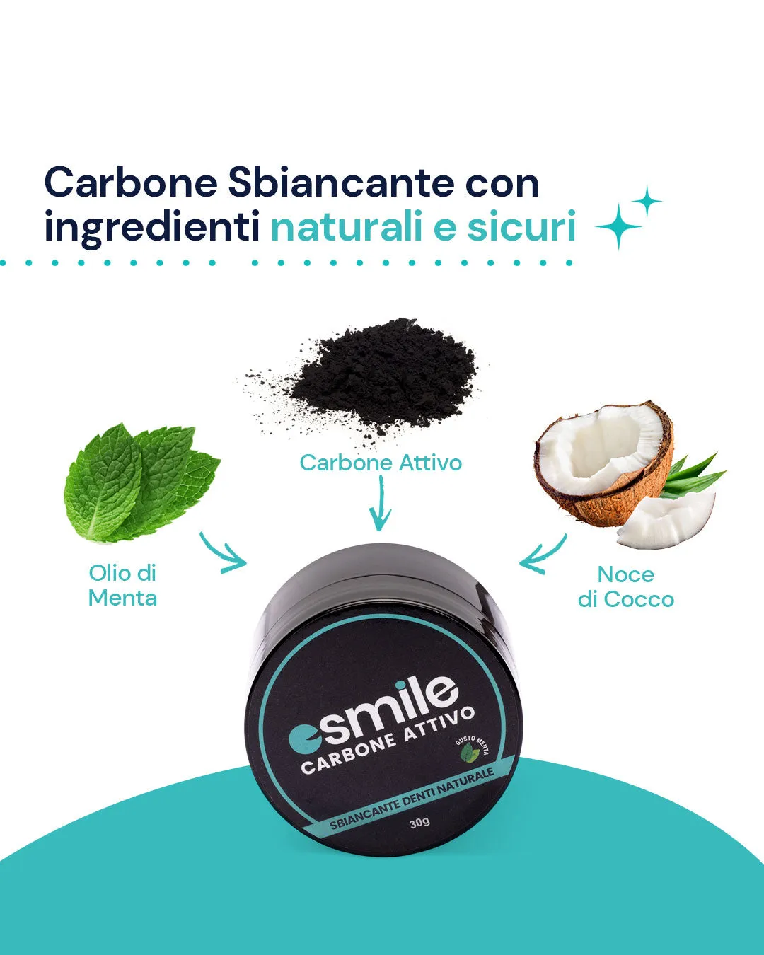 eSmile Carbone Attivo polvere sbiancante 30 g senza perossido