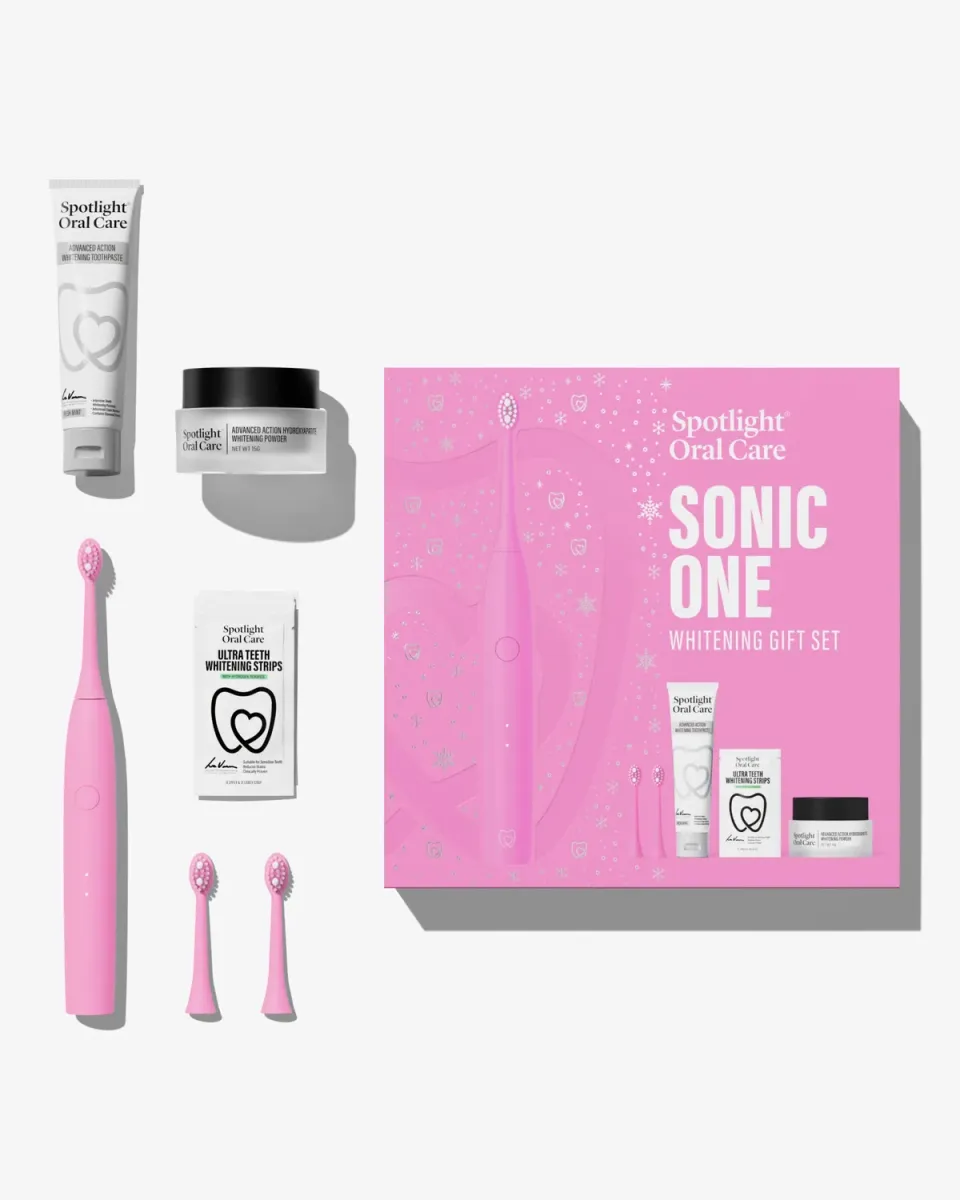 Spotlight Oral Care Sonic One Kit Spazzolino Rosa per Denti Gialli