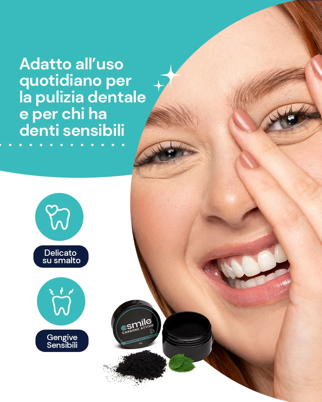 eSmile Carbone Attivo polvere sbiancante 30 g senza perossido