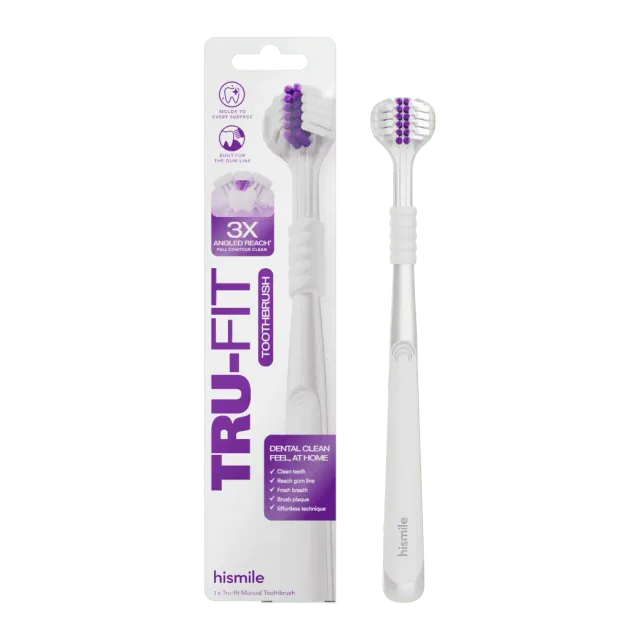 Hismile Tru-Fit Spazzolino Manuale Singolo Pulizia 3 Lati