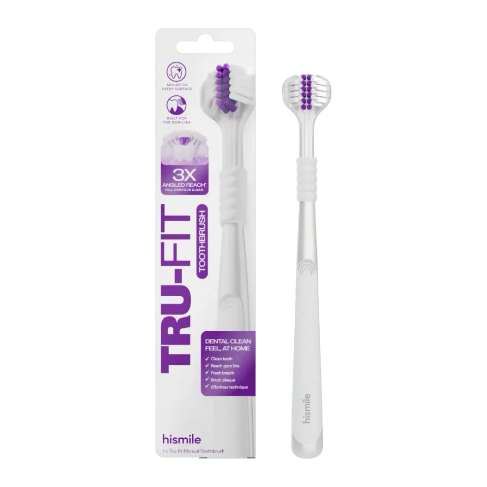 Hismile Tru-Fit Spazzolino Manuale Singolo Pulizia 3 Lati