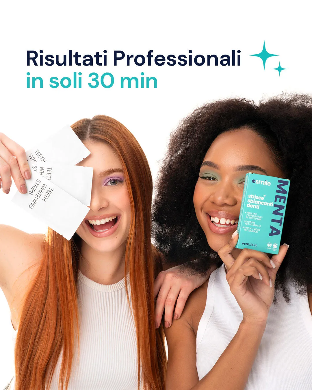 esmile strisce sbiancanti denti PAP 14 menta