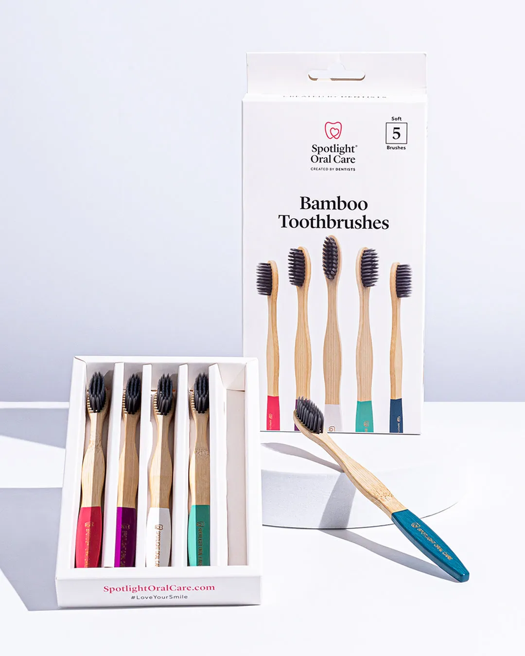 Spotlight spazzolini bambù 5 pezzi sostenibili