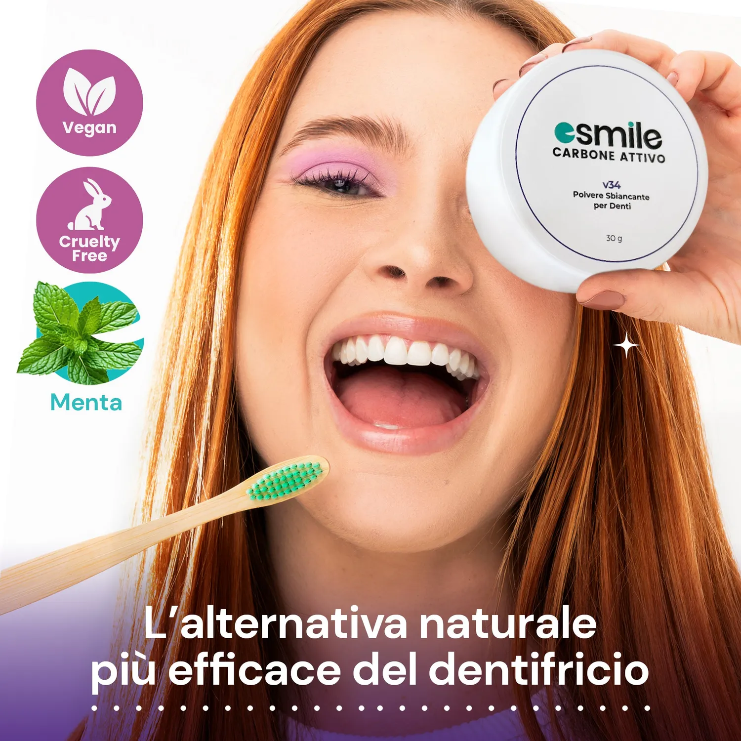 esmile carbone sbiancante viola 30 g senza perossido