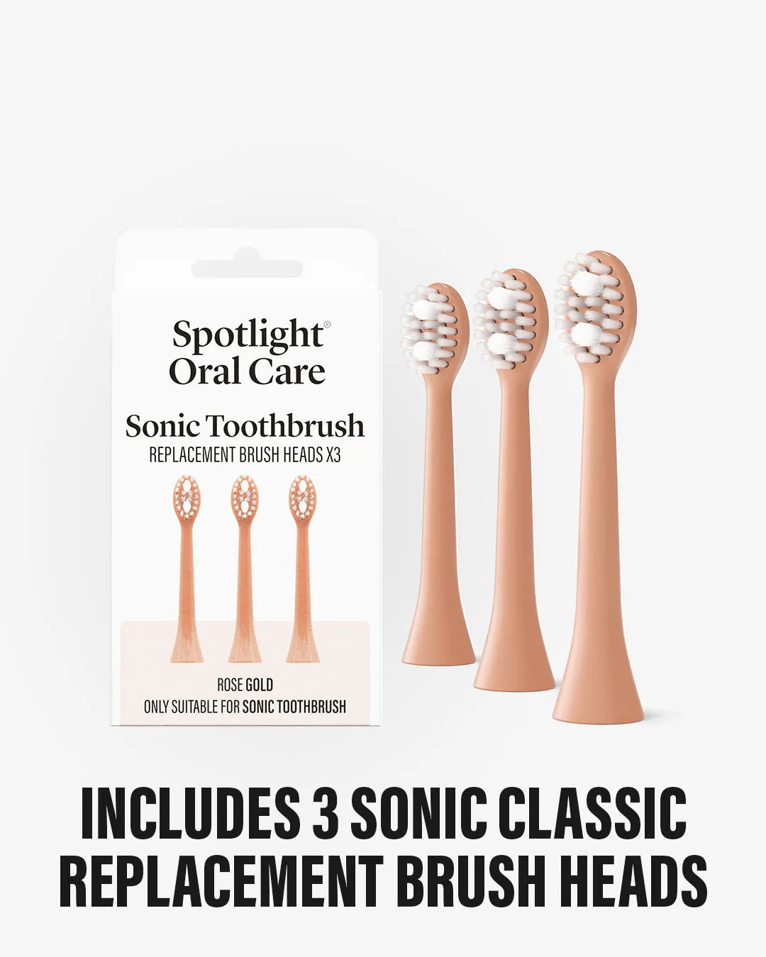 Spotlight Sonic testine ricambio oro rosa 3 pz setole morbide