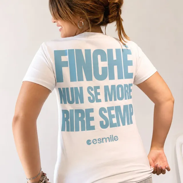 esmile Finchè nun se mor T-Shirt Cotone M stampa logo
