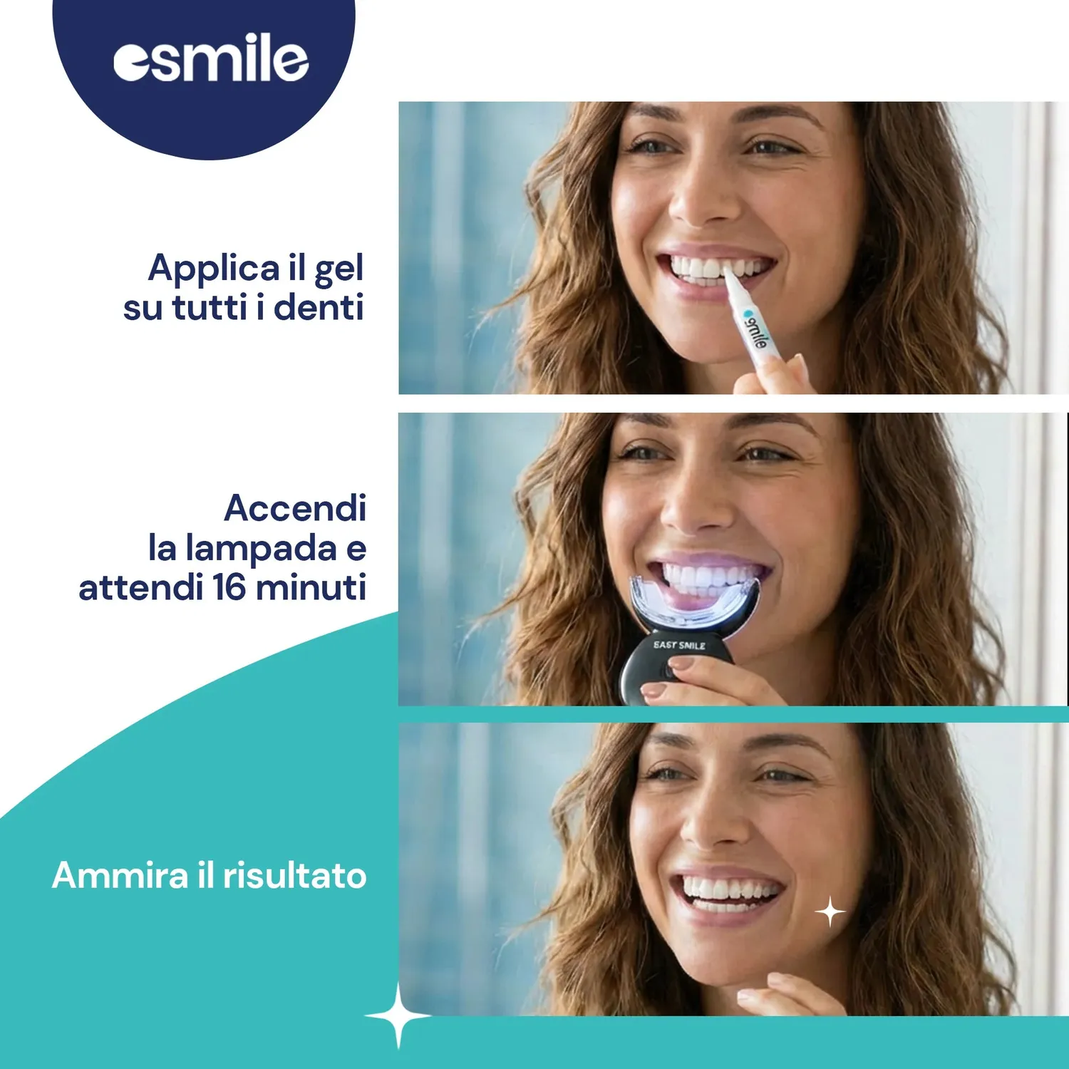 esmile Pro 32 LED kit sbiancante denti luce blu e rossa