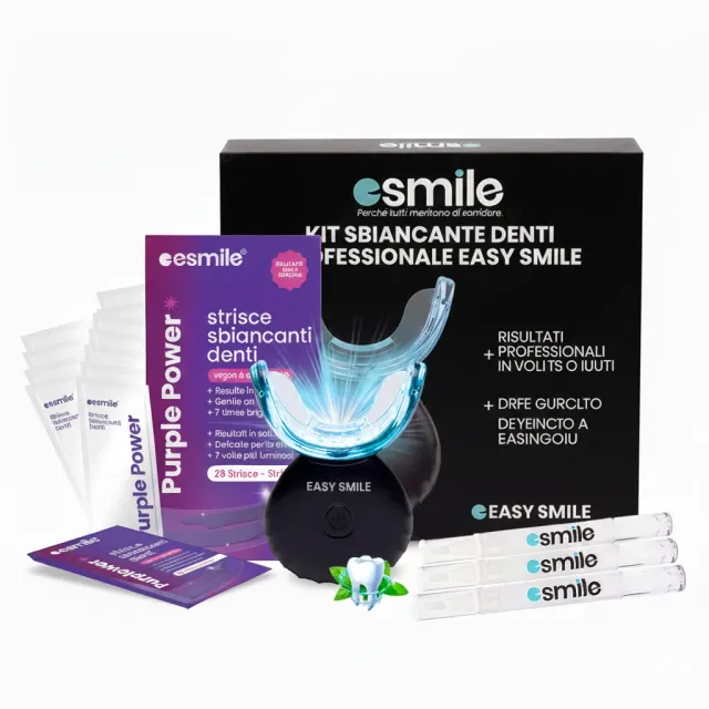 esmile Kit + Strisce V34 bundle viola anti-giallo senza perossido