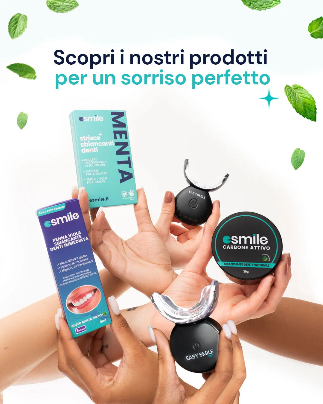 eSmile Carbone Attivo polvere sbiancante 30 g senza perossido